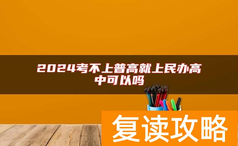2024考不上普高就上民办高中可以吗